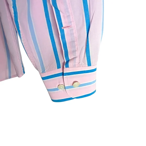 Bonobos Pink & Blue Striped Button-Up Shirt - Size S - Picture 3 of 6
